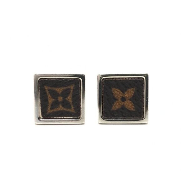 LOUIS VUITTON M00043 Monogram Cufflinks - Monogram Square Cufflinks with case - Picture 1 of 16